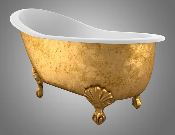 Vintage bathtub isolated on black background — Stock Photo, Image