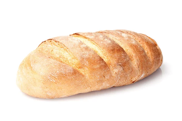 孤立在白色背景上的单个法国面包面包 — 图库照片