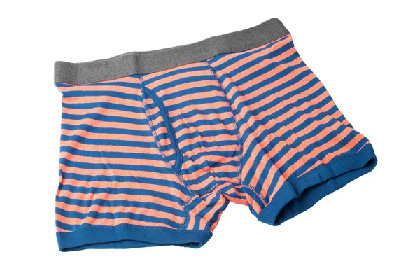 Prokládané mužské spodní prádlo boxerky izolovaných na bílém pozadí — Stock fotografie