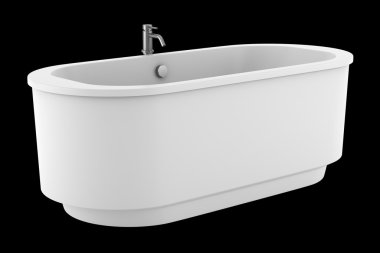 siyah arka plan üzerine izole modern küvet