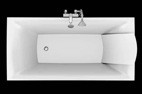 Vista superior de la bañera moderna aislada sobre fondo negro — Foto de Stock