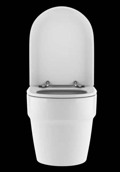 Single modern toilet bowl isolated on black background — Stock Photo, Image