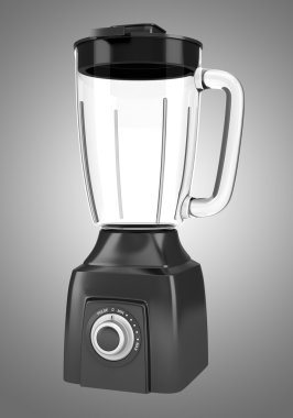 izole gri arka plan üzerinde siyah modern blender