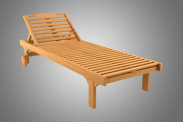 Cadeira de praia de madeira isolada no fundo cinza — Fotografia de Stock
