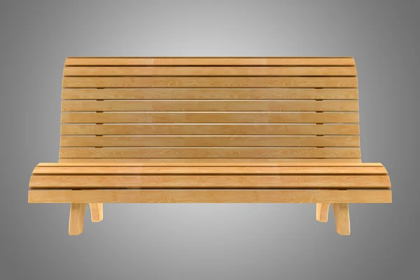 Houten bench geïsoleerd op grijze achtergrond — Stockfoto