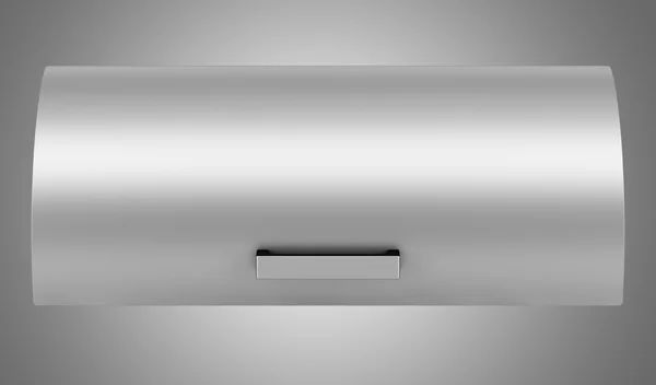 Закритий металевий хлібний кошик ізольований на сірому фоні — стокове фото