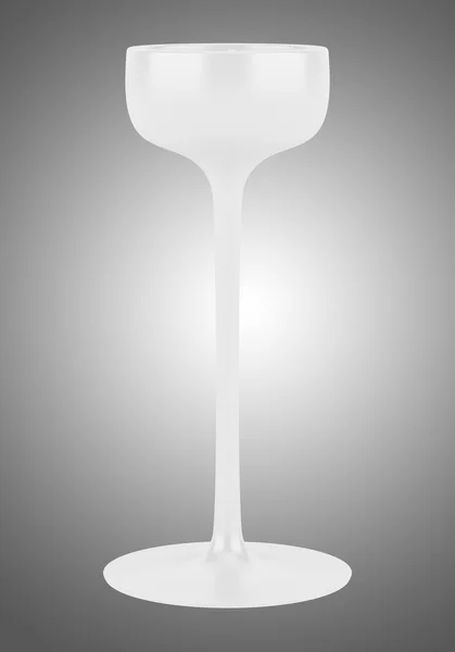 One candlestick with small candle isolated on gray background — Stock Photo, Image
