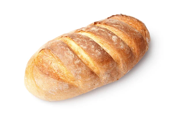 Ενιαία ΜΠΑΓΚΕΤΑ ψωμί που απομονώνονται σε λευκό φόντο — Φωτογραφία Αρχείου