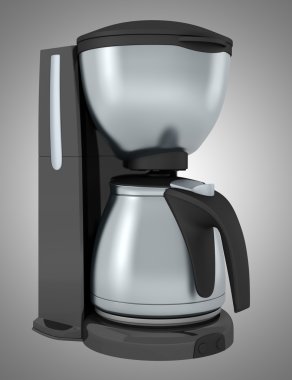 gri arka plan üzerinde izole kahve makinesi