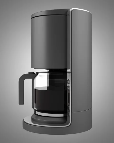 Moderne koffiemachine geïsoleerd op grijze achtergrond — Stockfoto