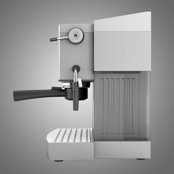 Mesin kopi modern diisolasi pada latar belakang abu-abu — Stok Foto