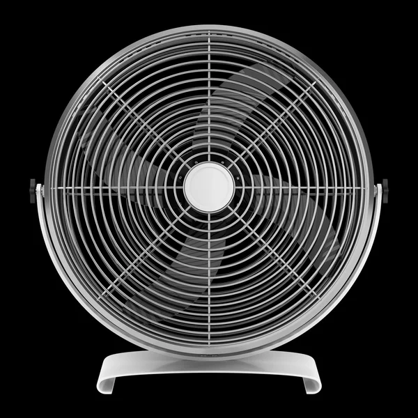 Modern electric metallic fan isolated on black background — Stock Photo, Image