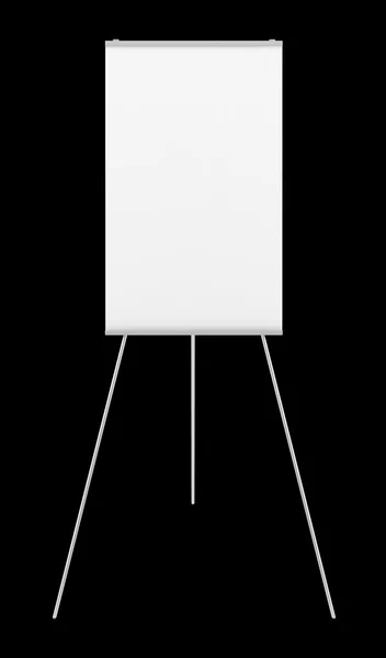Бланк флипчарт изолирован на чёрном фоне — стоковое фото