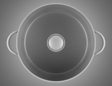 gri arka plan üzerinde izole gri pişirme Pan Üstten Görünüm