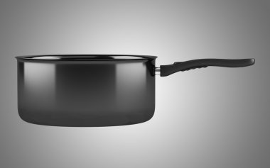 tek siyah gri arka plan üzerinde izole pot pişirme