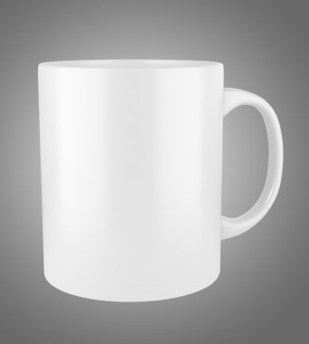 Seramik kupa gri arka plan üzerinde izole