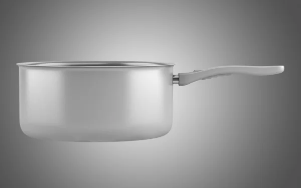 灰色の背景上に分離されて鍋の調理 1 つ灰色 — ストック写真