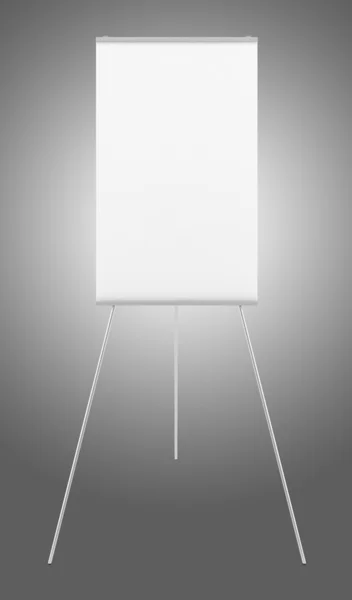 灰色の背景上に分離されて空白フリップチャート — ストック写真
