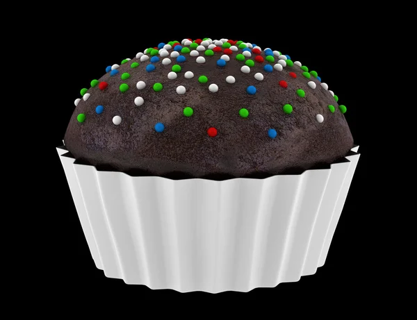 Σοκολάτα cupcake που απομονώνονται σε μαύρο φόντο — Φωτογραφία Αρχείου