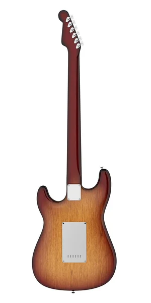 Vissza view elektromos gitár elszigetelt fehér background — Stock Fotó