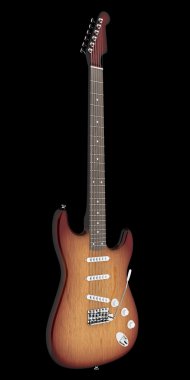 elektro gitar siyah arkaplanda izole edildi