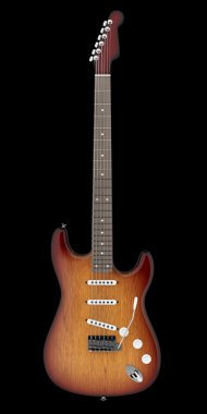 elektro gitar siyah arkaplanda izole edildi