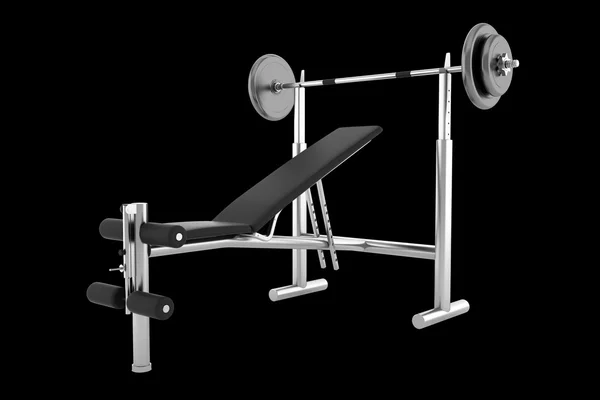 Gym bench isolated on black background — Stock Photo, Image