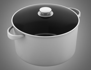 Tek gri gri arka plan üzerinde izole tava pişirme