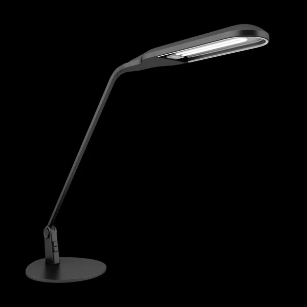 Modern black desk lamp isolated on black background — Stock Photo, Image