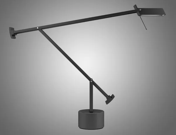 Modern black desk lamp isolated on gray background — Stock Photo, Image