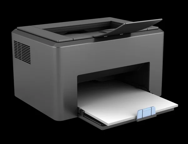 Laser preto moderno impresso isolado em fundo preto — Fotografia de Stock