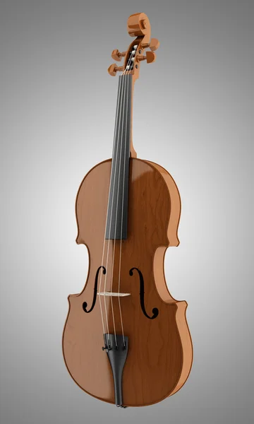 Brown violin isolated on gray background — Stock Photo, Image