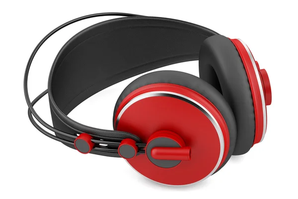 Red and black wireless headphones isolated on white background — Stock Photo, Image
