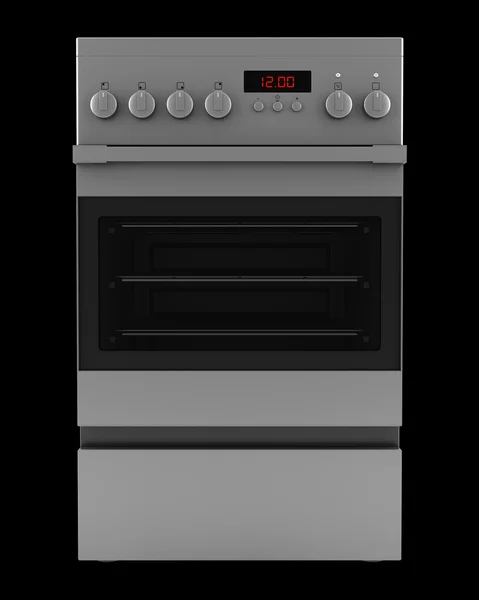 Modern electric stove isolated on black background — Stock Photo, Image