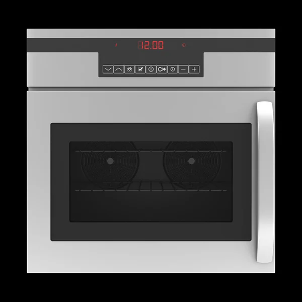 Modern built-in oven isolated on black background — Stock Photo, Image