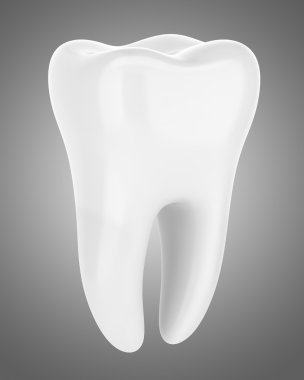 gri arka plan üzerinde izole 3d insan dişi