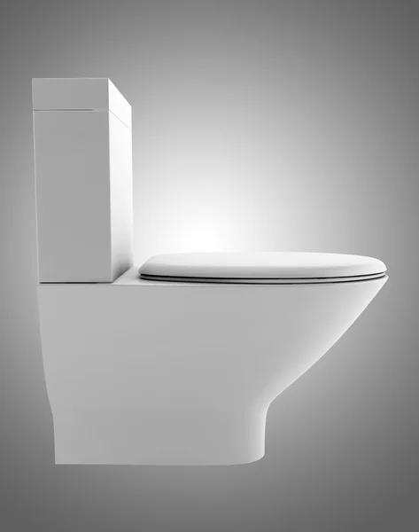 White toilet bowl isolated on gray background — Stock Photo, Image