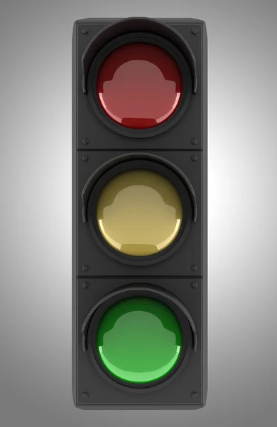 Traffic-light geïsoleerd op grijze achtergrond — Stockfoto