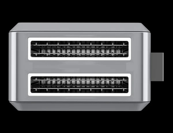 Vista superior de la tostadora aislada sobre fondo negro —  Fotos de Stock