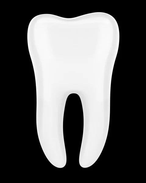 3D menselijke tand geïsoleerd op zwarte achtergrond — Stockfoto