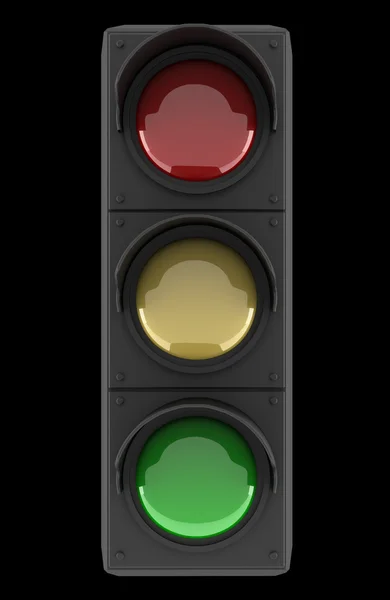 Traffic light isolated on black background — Stock Photo, Image