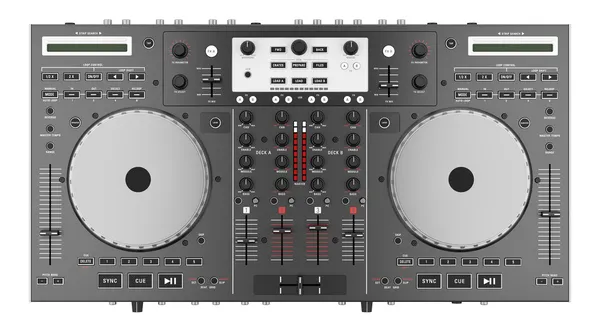 Top view of dj mixer controller isolated on white background — Stock Photo, Image