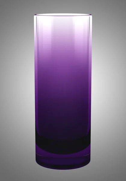 Single purple glass vase isolated on gray background — Stock Photo, Image