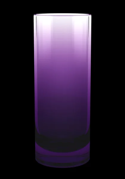 Vase unique en verre violet isolé sur fond noir — Photo