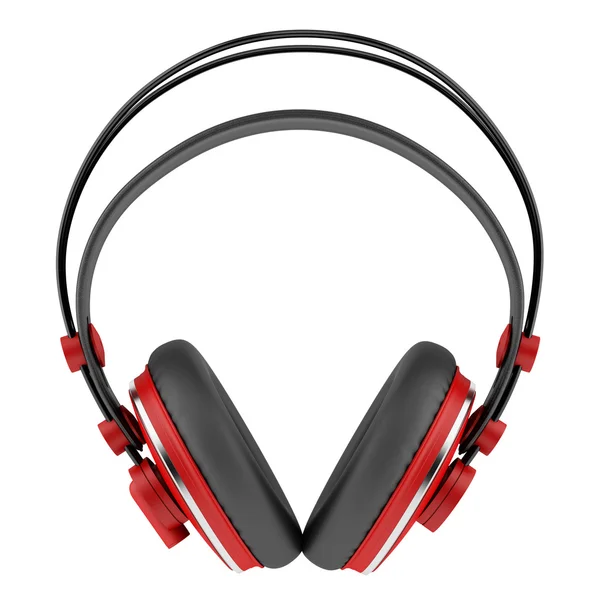 Rote und schwarze drahtlose Kopfhörer isoliert auf weißem Hintergrund — Stockfoto