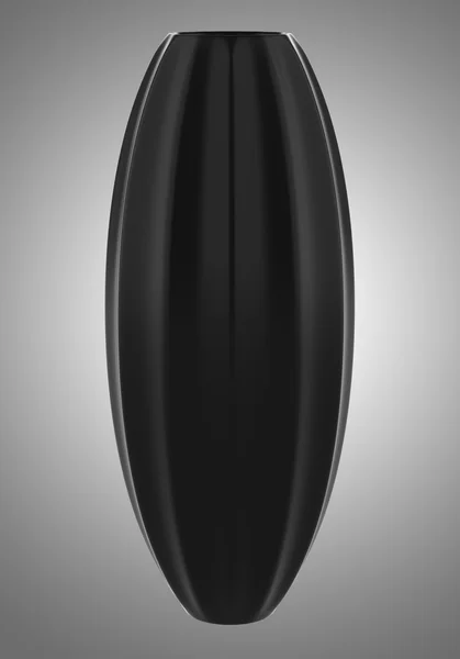Einzelne schwarze Vase isoliert auf grauem Hintergrund — Stockfoto