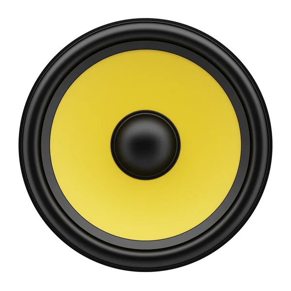 Gele luidspreker geïsoleerd op witte achtergrond — Stockfoto