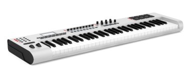 Beyaz arka plan üzerinde izole gri synthesizer