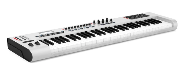 Grijze synthesizer geïsoleerd op witte achtergrond — Stockfoto