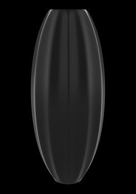 siyah arka plan üzerine izole tek siyah vazo